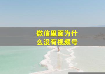 微信里面为什么没有视频号