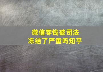 微信零钱被司法冻结了严重吗知乎