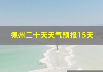 德州二十天天气预报15天