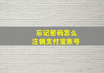 忘记密码怎么注销支付宝账号