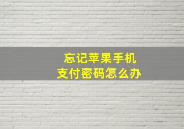 忘记苹果手机支付密码怎么办