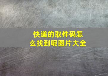 快递的取件码怎么找到呢图片大全