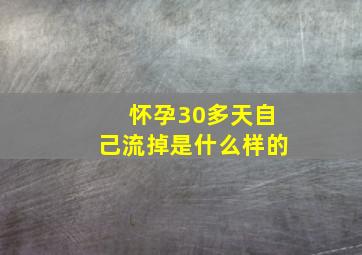 怀孕30多天自己流掉是什么样的