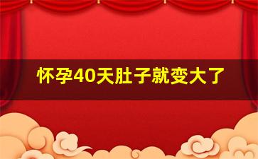 怀孕40天肚子就变大了