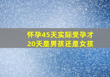 怀孕45天实际受孕才20天是男孩还是女孩