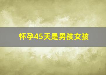 怀孕45天是男孩女孩