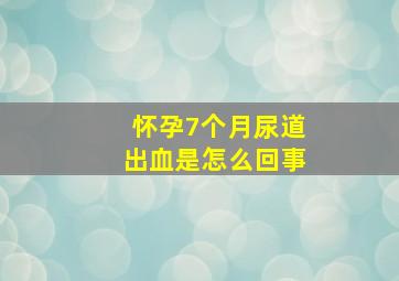 怀孕7个月尿道出血是怎么回事