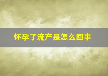 怀孕了流产是怎么回事