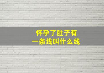 怀孕了肚子有一条线叫什么线