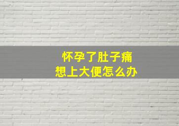 怀孕了肚子痛想上大便怎么办