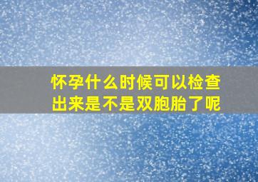 怀孕什么时候可以检查出来是不是双胞胎了呢