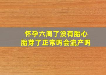 怀孕六周了没有胎心胎芽了正常吗会流产吗