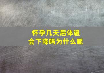 怀孕几天后体温会下降吗为什么呢