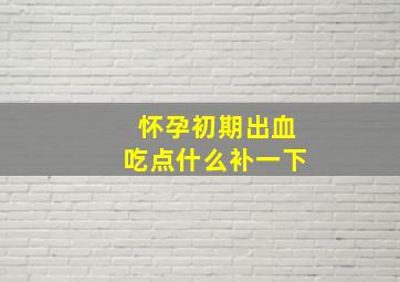 怀孕初期出血吃点什么补一下