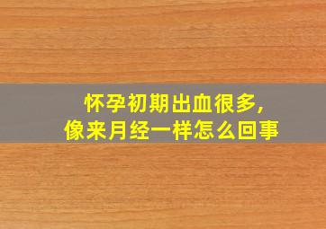 怀孕初期出血很多,像来月经一样怎么回事