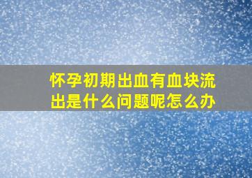 怀孕初期出血有血块流出是什么问题呢怎么办