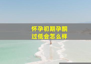 怀孕初期孕酮过低会怎么样