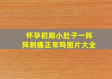 怀孕初期小肚子一阵阵刺痛正常吗图片大全