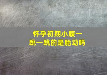 怀孕初期小腹一跳一跳的是胎动吗