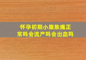 怀孕初期小腹胀痛正常吗会流产吗会出血吗