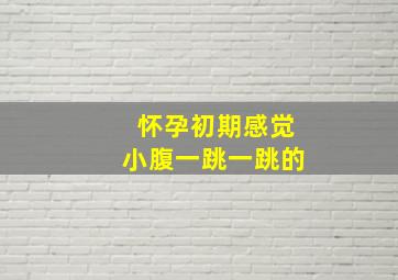 怀孕初期感觉小腹一跳一跳的