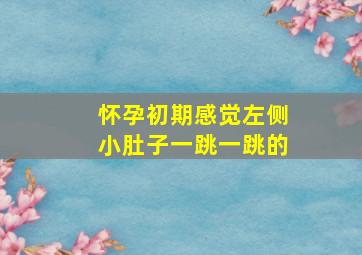 怀孕初期感觉左侧小肚子一跳一跳的