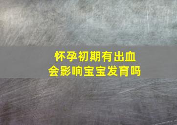 怀孕初期有出血会影响宝宝发育吗