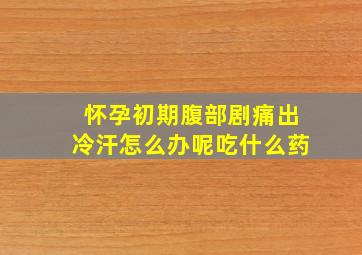 怀孕初期腹部剧痛出冷汗怎么办呢吃什么药