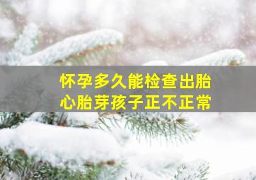 怀孕多久能检查出胎心胎芽孩子正不正常