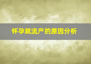 怀孕就流产的原因分析