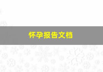 怀孕报告文档