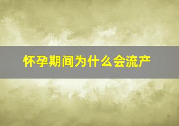 怀孕期间为什么会流产