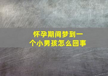 怀孕期间梦到一个小男孩怎么回事