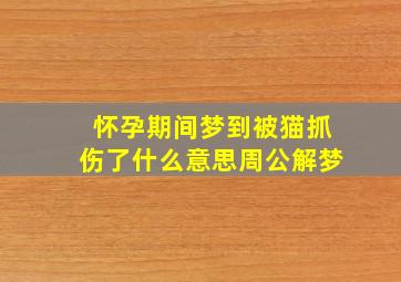 怀孕期间梦到被猫抓伤了什么意思周公解梦