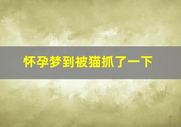 怀孕梦到被猫抓了一下