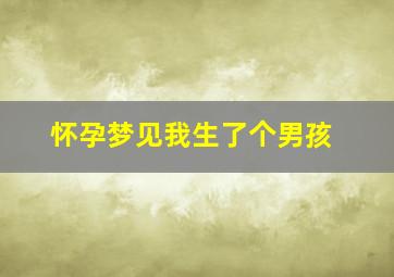 怀孕梦见我生了个男孩