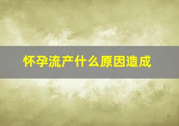 怀孕流产什么原因造成