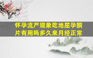 怀孕流产现象吃地屈孕酮片有用吗多久来月经正常