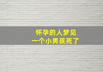 怀孕的人梦见一个小男孩死了