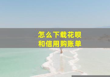 怎么下载花呗和信用购账单