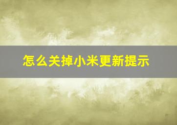 怎么关掉小米更新提示