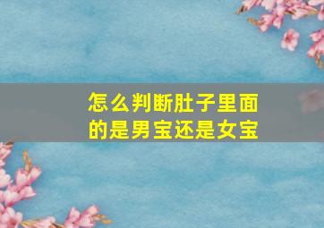 怎么判断肚子里面的是男宝还是女宝