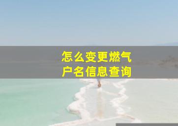 怎么变更燃气户名信息查询