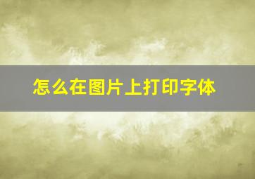 怎么在图片上打印字体