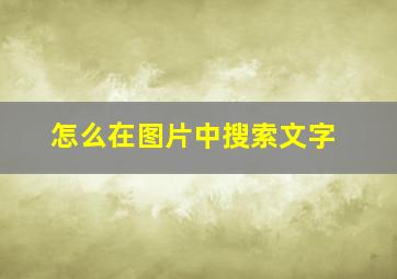 怎么在图片中搜索文字