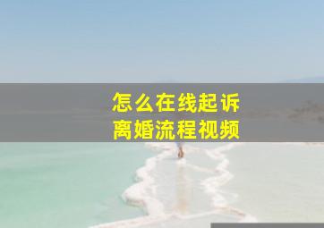 怎么在线起诉离婚流程视频