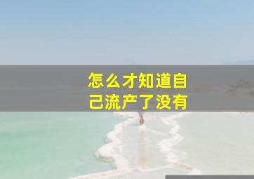 怎么才知道自己流产了没有