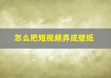 怎么把短视频弄成壁纸