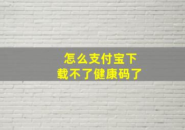 怎么支付宝下载不了健康码了