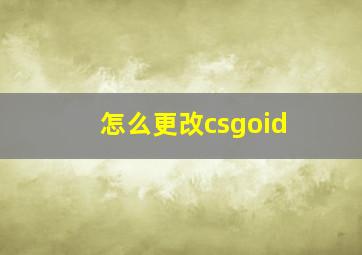 怎么更改csgoid